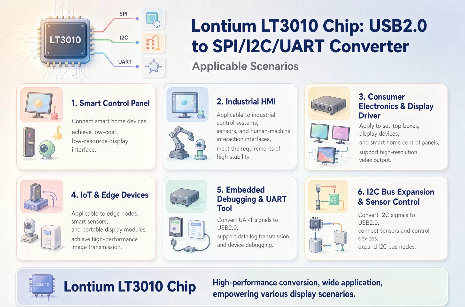 LT3010 USB2.0 to SPI/I2C/UART Converter